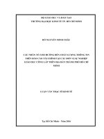 Các nhân tố ảnh hưởng đến chất lượng thông tin trên báo cáo tài chính tại các đơn vị sự nghiệp giáo dục công lâp trên địa bàn thành phố hồ chí minh 