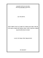 Phát triển năng lực hợp tác trong dạy học chủ đề "Ứng dụng thống kê trong thực tiễn" chương trình Đại số lớp 10 ban cơ bản