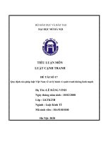 TIỂU LUẬN MÔN LUẬT CẠNH TRANH  Quy định của pháp luật Việt Nam về xử lý hành vi cạnh tranh không lành mạnh