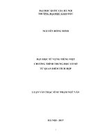 Dạy học từ vựng tiếng Việt chương trình Trung học cơ sở từ quan điểm tích hợp : Luận văn ThS. Khoa học giáo dục: 601401