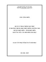 Quản lý hoạt động dạy học ở Trường trung học phổ thông Mường Nhà huyện Điện Biên - tỉnh Điện Biên đáp ứng yêu cầu đổi mới giáo dục