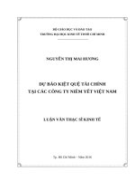 Dự báo kiệt quệ tài chính tại các công ty niêm yết việt nam 