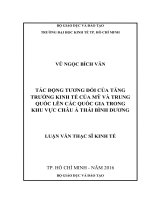Tác động tương đối của tăng trưởng kinh tế của mỹ và trung quốc lên các quốc gia trong khu vực châu á thái bình dương 