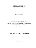 Phát triển đội ngũ giáo viên trường THPT Nguyễn Duy Thì, tỉnh Vĩnh Phúc trong giai đoạn hiện nay