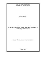Sử dụng kênh hình trong dạy học Sinh học 10 Trung học phổ thông. Luận văn ThS. Lý luận và phương pháp dạy học bộ môn Sinh học
