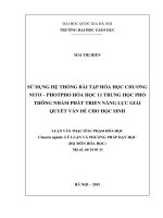 Sử dụng hệ thống bài tập hóa học chương Nitơ – Photpho hóa học 11 trung học phổ thông nhằm phát triển năng lực giải quyết vấn đề cho học sinh