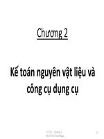 Bài giảng Kế toán tài chính 1 - Chương 2: Kế toán nguyên vật liệu và công cụ dụng cụ