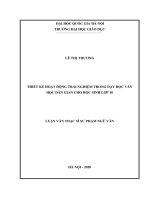 Thiết kế hoạt động trải nghiệm trong dạy học văn học dân gian cho học sinh lớp 10