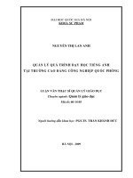 Quản lý quá trình dạy học tiếng Anh tại trường Cao đẳng Công nghiệp Quốc phòng