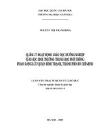 Quản lý hoạt động giáo dục hướng nghiệp cho học sinh trường THPT Phan Đăng Lưu quận Bình Thạnh, Thành phố Hồ Chí Minh