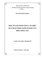 Một số giải pháp nâng cao hiệu quả hoạt động kinh doanh của BIDV đồng nai 
