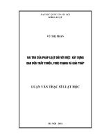 Vai trò của pháp luật đối với việc xây dựng đạo đức thầy thuốc, thực trạng và giải pháp : Luận văn ThS. Luật: 60 38 01 01