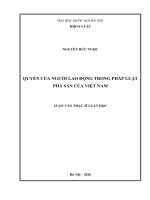 Quyền của người lao động trong pháp luật phá sản của Việt Nam: Luận văn ThS. Luật: 60 38 01