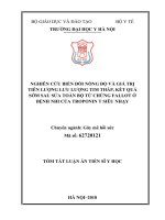 NGHIÊN CỨU BIẾN ĐỔI NỒNG ĐỘ VÀ GIÁ TRỊ  TIÊN LƯỢNG LƯU LƯỢNG TIM THẤP, KẾT QUẢ SỚM SAU SỬA TOÀN BỘ TỨ CHỨNG FALLOT Ở BỆNH NHI CỦA TROPONIN T SIÊU NHẠY
