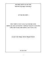 Phát triển tư duy sáng tạo cho học sinh thông qua bài tập chương giới hạn" - đại số và giải tích lớp 11 Trung học phổ thông (Ban nâng cao) : Luận văn ThS. Giáo dục học: 60 14 10"