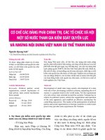 Cơ chế các đảng phái chính trị, các tổ chức xã hội một số nước tham gia kiểm soát quyền lực và những nội dung Việt Nam có thể tham khảo