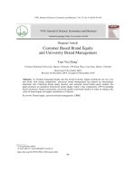Customer based brand equity and university brand management