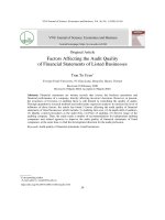 Factors affecting the audit quality of financial statements of listed businesses