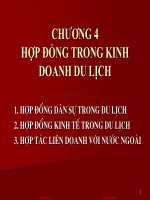 Bài giảng Pháp luật trong kinh doanh du lịch - Chương 4: Hợp đồng trong kinh doanh du lịch
