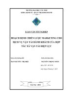 Hoạch Định Chiến Lược Marketing Cho Dịch Vụ Vận Tải Hành Khách Của Hợp Tác Xã Vận Tải Hiệp Lực