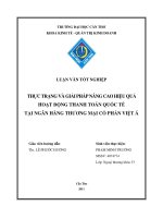 Thực Trạng Và Giải Pháp Nâng Cao Hiệu Quả Hoạt Động Thanh Toán Quốc Tế Tại Ngân Hàng Thương Mại