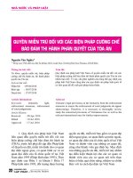 Quyền miễn trừ đối với các biện pháp cưỡng chế bảo đảm thi hành phán quyết của tòa án