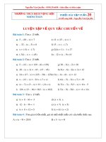 Phiếu bài tập môn Toán lớp 6: Luyện tập về quy tắc chuyển vế