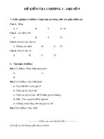 Đề kiểm tra chương 1 Đại số 9