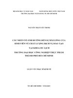 Các Nhân Tố Ảnh Hưởng Đến Sự Hài Lòng Của Sinh Viên Về Chất Lượng Dịch Vụ Đào Tạo Tại Khoa Du Lịch