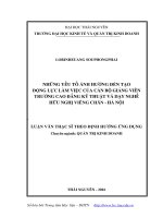 Những Yếu Tố Ảnh Hưởng Đến Tạo Động Lực Làm Việc Của Cán Bộ Giảng Viên Trường Cao Đẳng Kỹ Thuật