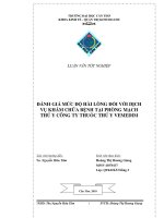 Đánh Giá Mức Độ Hài Lòng Đối Với Dịch Vụ Khám Chữa Bệnh Tại Phòng Mạch Thú Y Công Ty Thuốc Thú Y