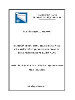 Đánh giá sự hài lòng trong công việc của nhân viên tại Chi nhánh Công ty TNHH phần mềm FPT tại Đà Nẵng