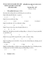 Đề kiểm tra học kì 1 môn Toán lớp 9 năm học 2016-2017 – Phòng Giáo dục và Đào tạo quận Cầu Giấy