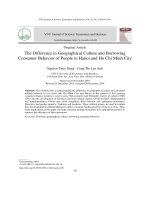 The difference in geographical culture and borrowing consumer behavior of people in Hanoi and Ho Chi Minh city