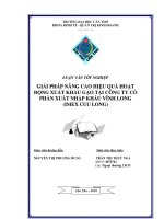 Giải Pháp Nâng Cao Hiệu Quả Hoạt Động Xuất Khẩu Gạo Tại Công Ty Cổ Phần Xuất Nhập Khẩu Vĩnh Long