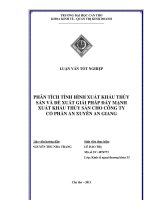 Phân Tích Tình Hình Xuất Khẩu Thủy Sản Và Đề Xuất Giải Pháp Đẩy Mạnh Xuất Khẩu Thủy Sản Cho Công Ty
