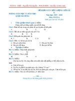 Đề khảo sát chất lượng giữa học kì 2 môn Toán lớp 6 năm học 2017-2018 – Phòng Giáo dục và Đào tạo quận Hà Đông