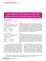 Trách nhiệm bồi thường thiệt hại do thực phẩm không an toàn gây ra theo quy định của pháp luật