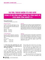 Vai trò, trách nhiệm của nhà nước trong xã hội công nghệ thông tin, công nghệ số, cách mạng công nghiệp 4.0
