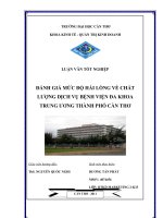 Đánh Giá Mức Độ Hài Lòng Về Chất Lượng Dịch Vụ Bệnh Viện Đa Khoa Trung Ương Thành Phố Cần Thơ