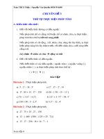 Chuyên đề 3: Thứ tự thực hiện phép tính