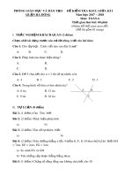Đề kiểm tra khảo sát chất lượng giữa học kì 1 môn Toán 6 năm học 2017-2018 – Phòng Giáo dục và Đào tạo quận Hà Đông