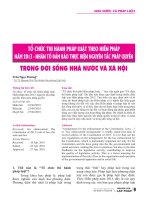 Tổ chức thi hành pháp luật theo Hiến pháp năm 2013 - nhân tố đảm bảo thực hiện nguyên tắc pháp quyền trong đời sống nhà nước và xã hội