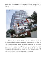 PHÂN TÍCH môi TRƯỜNG KINH DOANH của KHÁCH sạn MELIA hà nội  