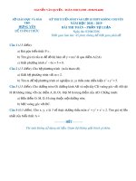 Đề thi tuyển sinh vào lớp 10 THPT không chuyên môn Toán năm học 2018-2019