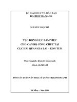 Tạo động lực làm việc cho công chức và nhân viên tại Cục Hải quan Gia Lai – Kon Tum