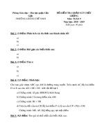 Đề kiểm tra khảo sát chất lượng môn Toán lớp 9 năm học 2018-2019 - Phòng GD&ĐT quận Cầu Giấy