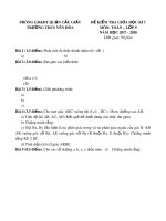 Đề kiểm tra giữa học kì 1 môn Toán lớp 9 năm học 2017-2018 – Trường THCS Yên Hòa