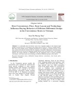 How convenience, price, store layout and technology influence buying behavior of different millennial groups in the convenience stores in Vietnam