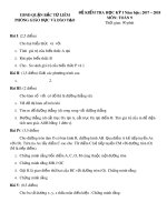 Đề kiểm tra học kì 1 môn Toán lớp 9 năm học 2017-2018 – Phòng Giáo dục và Đào tạo quận Bắc Từ Liêm